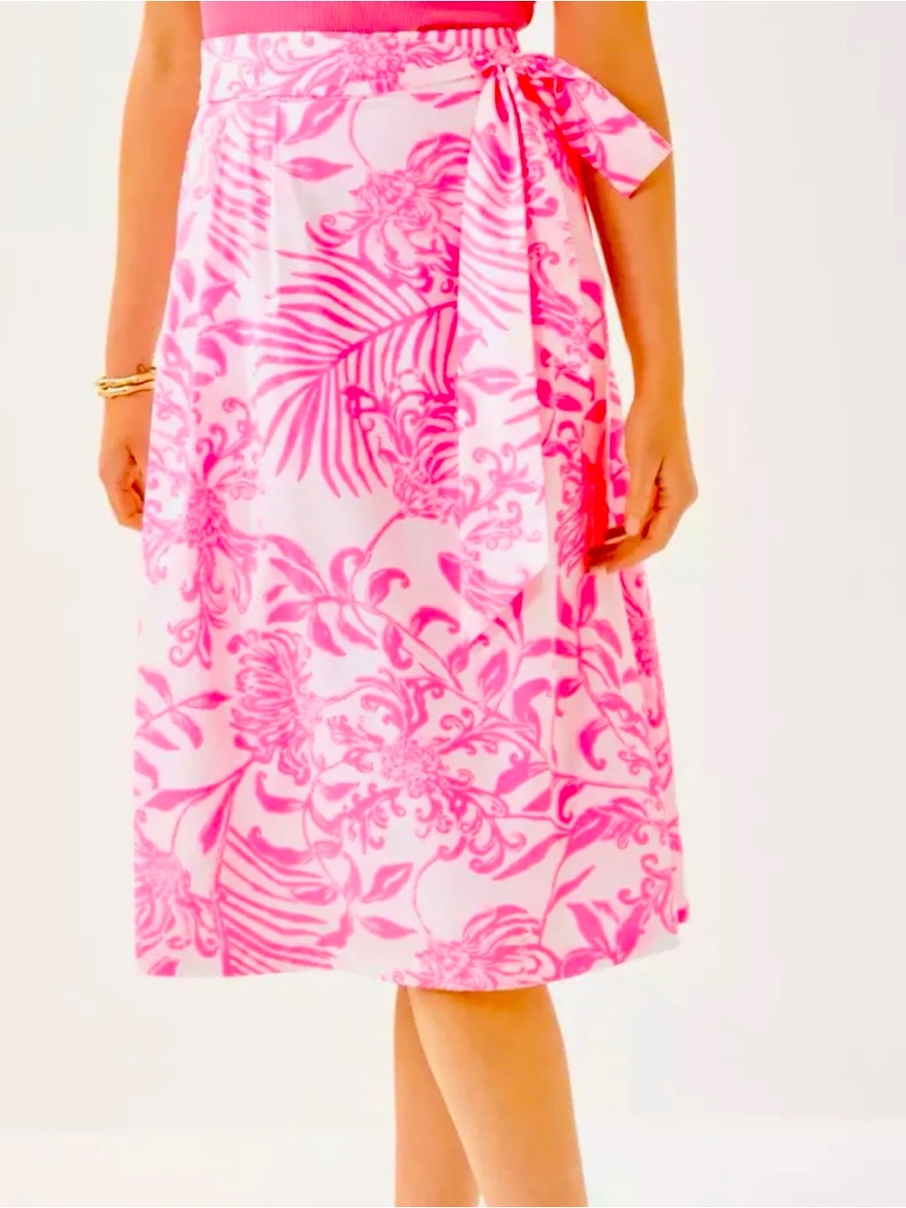 Lilly Pulitzer Pink Swirl Midi Skirt - Rousseau Pink